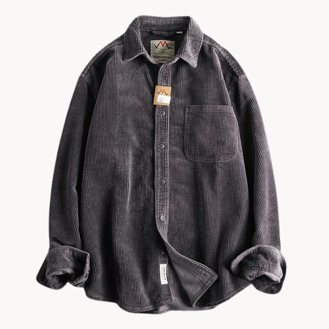 Overshirt med fløjlstekstur