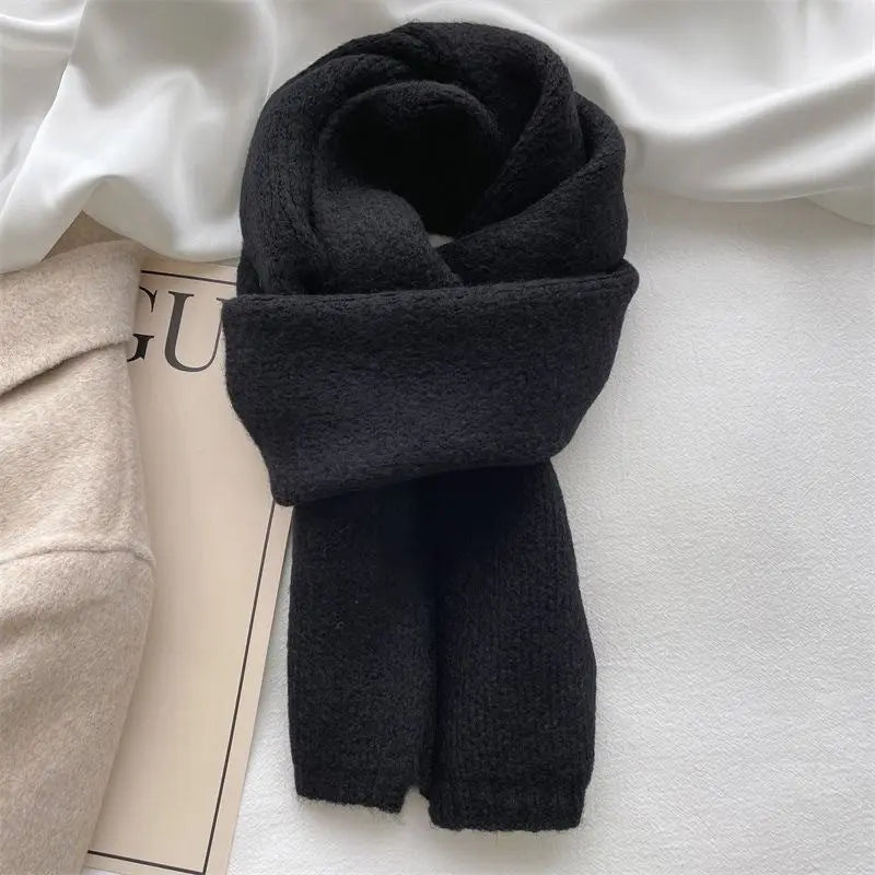 Ottavia - Allround Strikket Kvinde Halstørklæde-Scarf-Zuruz-Sort-160X22 cm-Zuruz