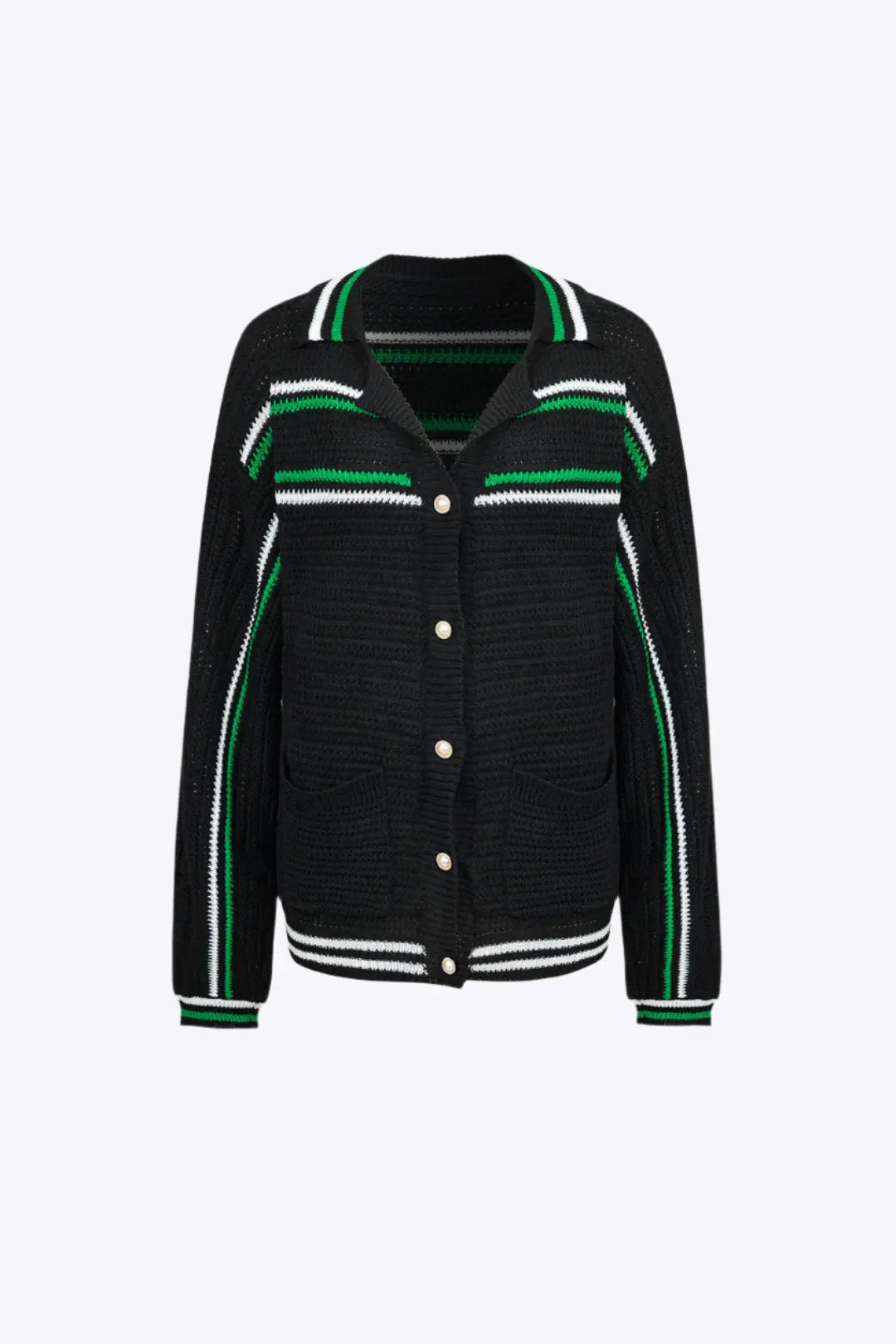 Henrietta – Trendy Farveblok Design Kvinde Strikket Cardigan-Cardigans-Zuruz-Zuruz
