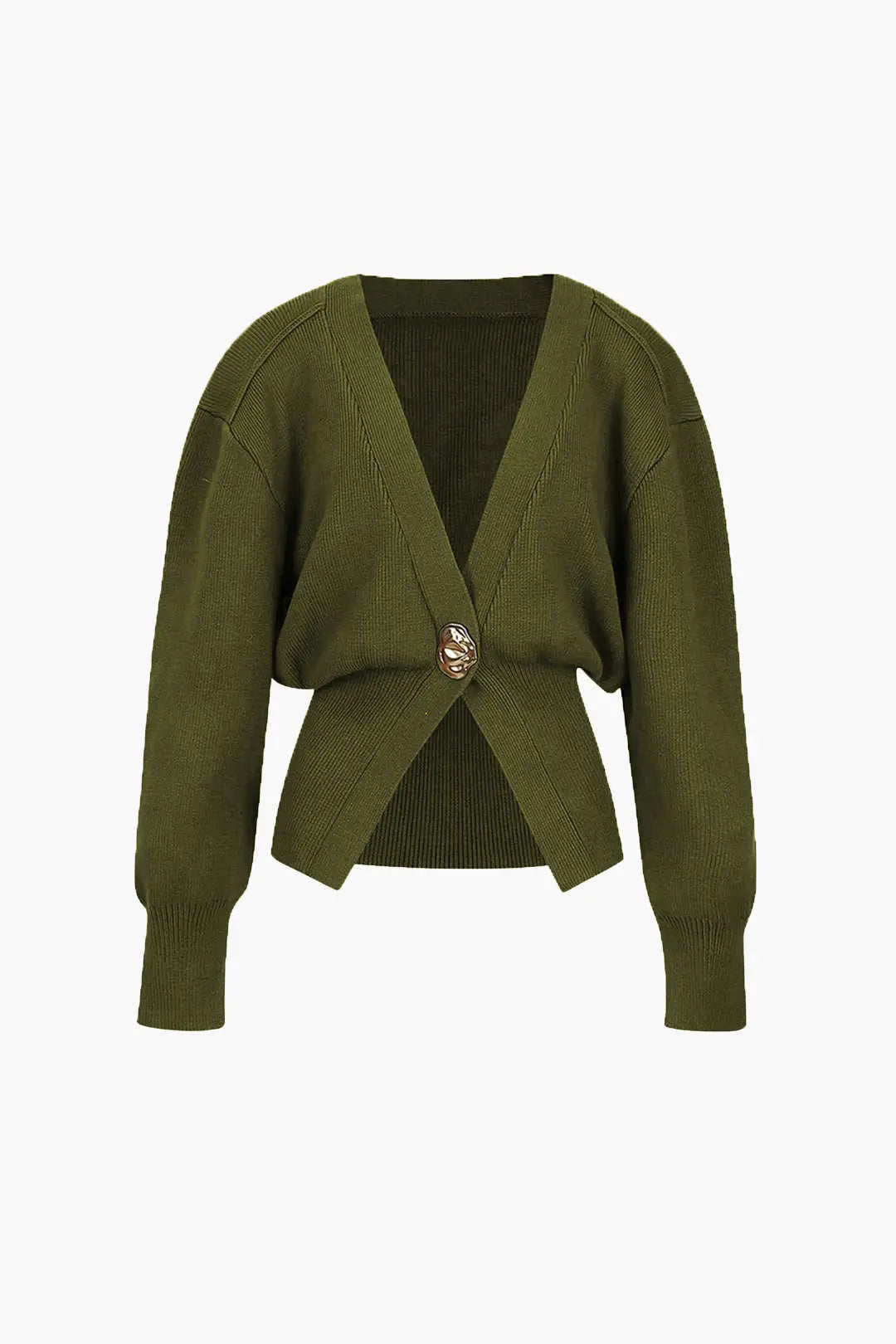 Rosina – Elegant V-hals Kvinde Cardigan-Cardigans-Zuruz-Militær-XS-Zuruz