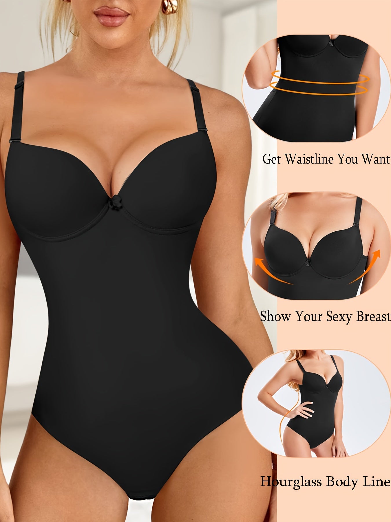 Junlan Women'S Body-Shaping Waist Trainer with Built-In Bra And V-Neck Design