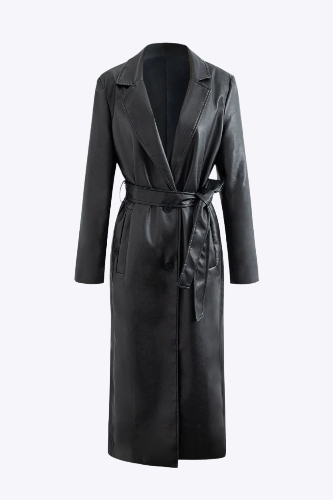 Natalija - Elegant Hakrevers Kvinde Trenchcoat-Jackets/ blazers-Zuruz-Sort-XS-Zuruz