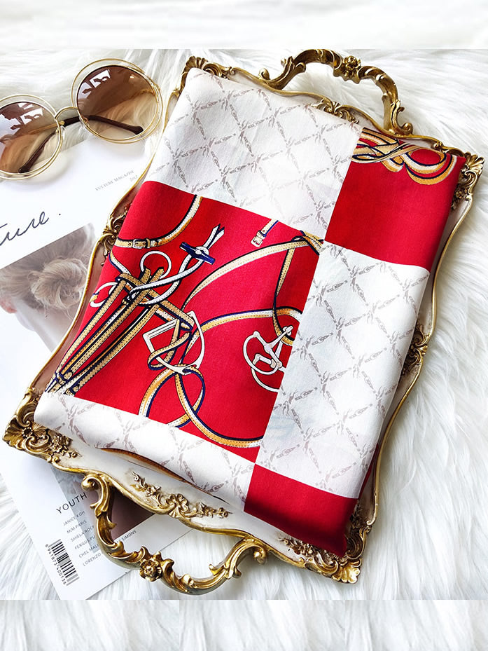 Ginevra – Elegant printet tekstur dame tørklæde-Scarf-Zuruz-Zuruz