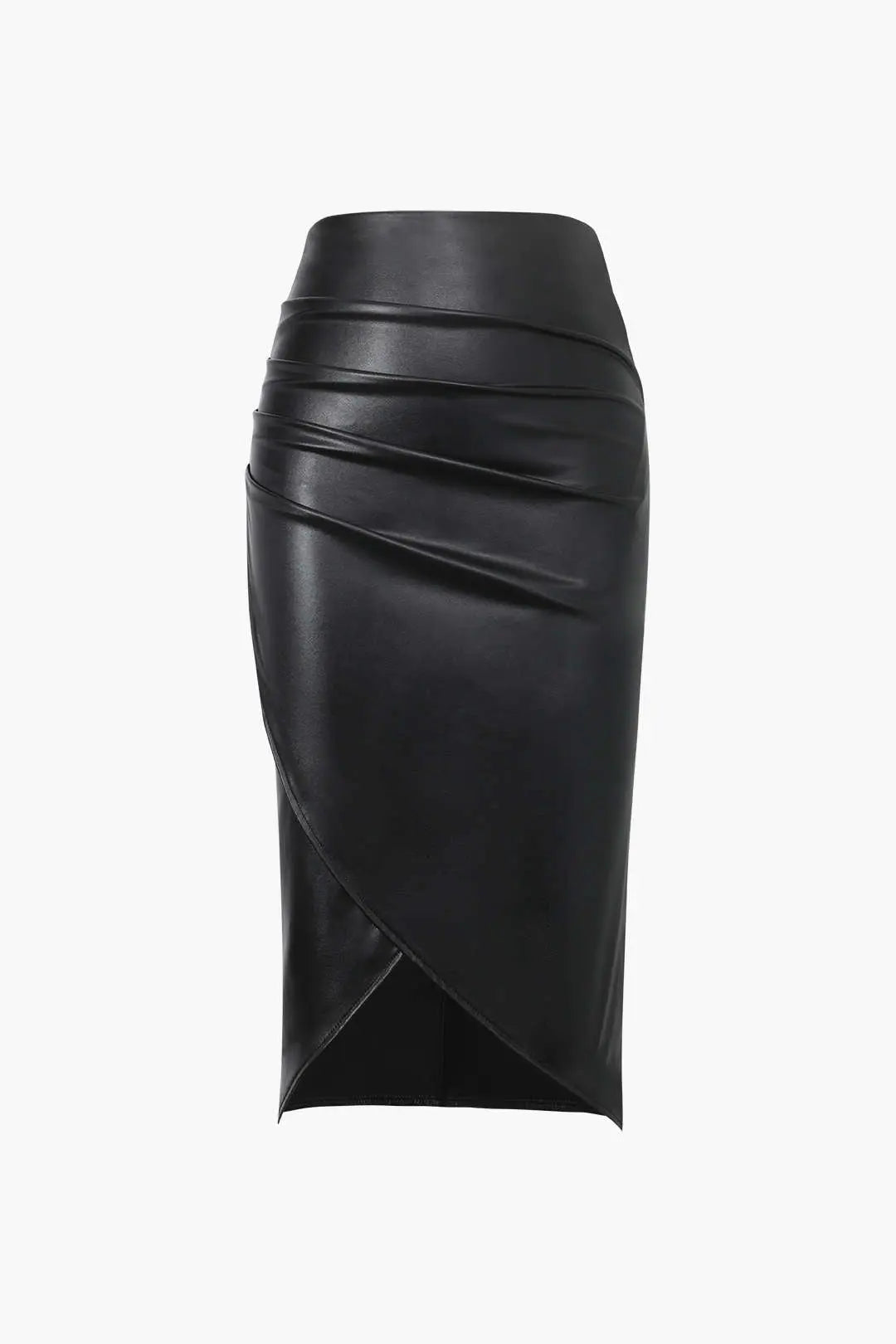 Ottilia - Raffineret Omslags Rynket Design Kvinde Midi Nederdel-Skirts-Zuruz-Sort-XXS-Zuruz