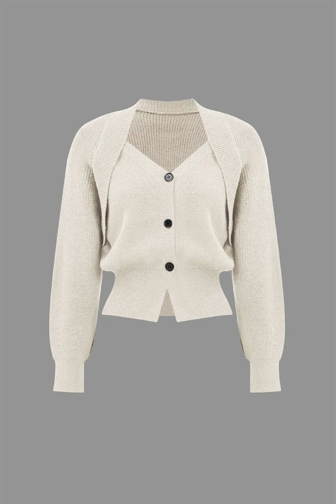 Xenia – Elegant V-hals Ensfarvet Strikket Cardigan til Kvinder-Cardigans-Zuruz-Hvid-S-Zuruz