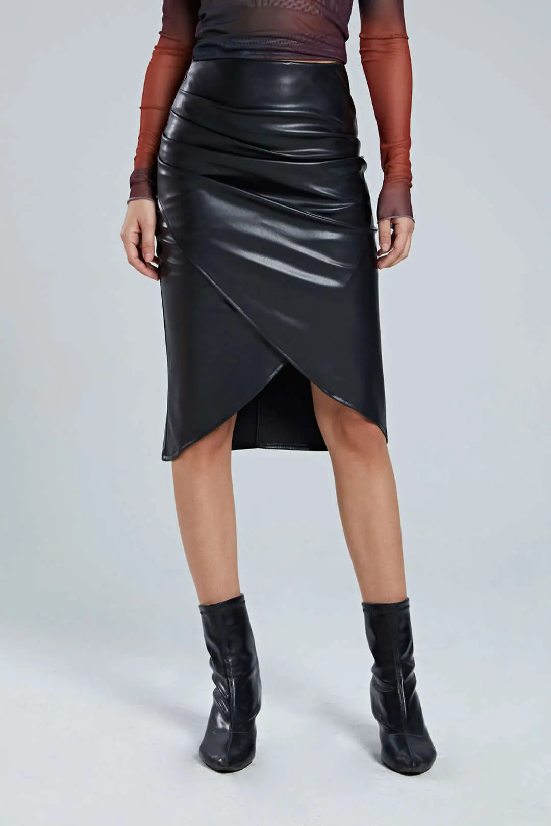 Clémence - Elegant Rynket Design Midi Nederdel til Kvinder-Skirts-Zuruz-Zuruz