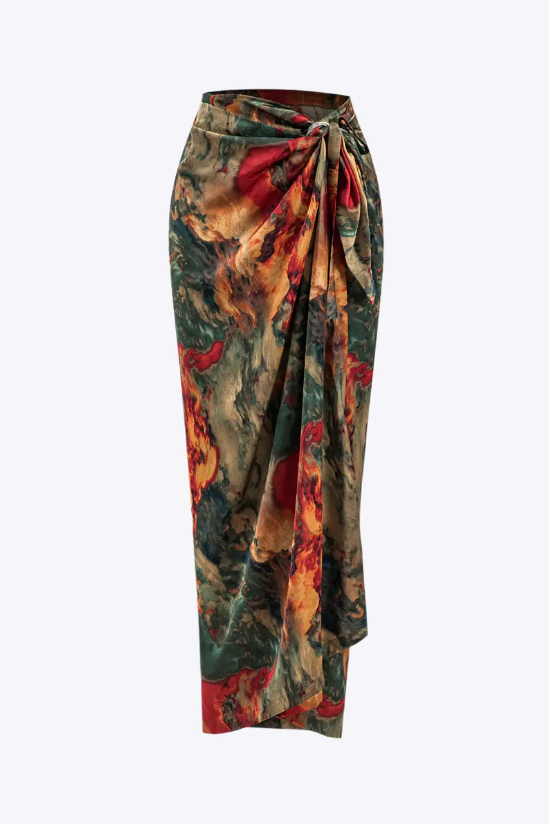 Octavia – Luksuriøst Satin Blomsterlook Kvinde Nederdel med Bindebånd-Skirts-Zuruz-Flerfarvet-XS-Zuruz