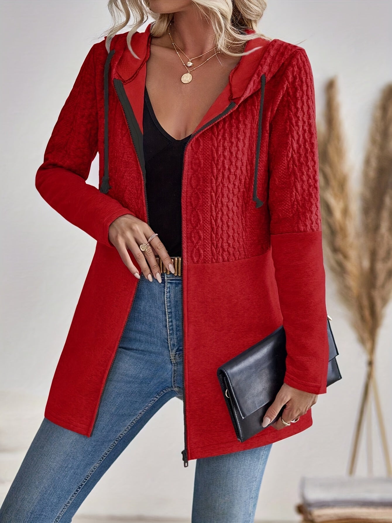 Sporty Elegance, Women's Striped Hooded Jacket - Casual Sporty Style, Polyester, Machine Washable - Perfect for Fall/Winter