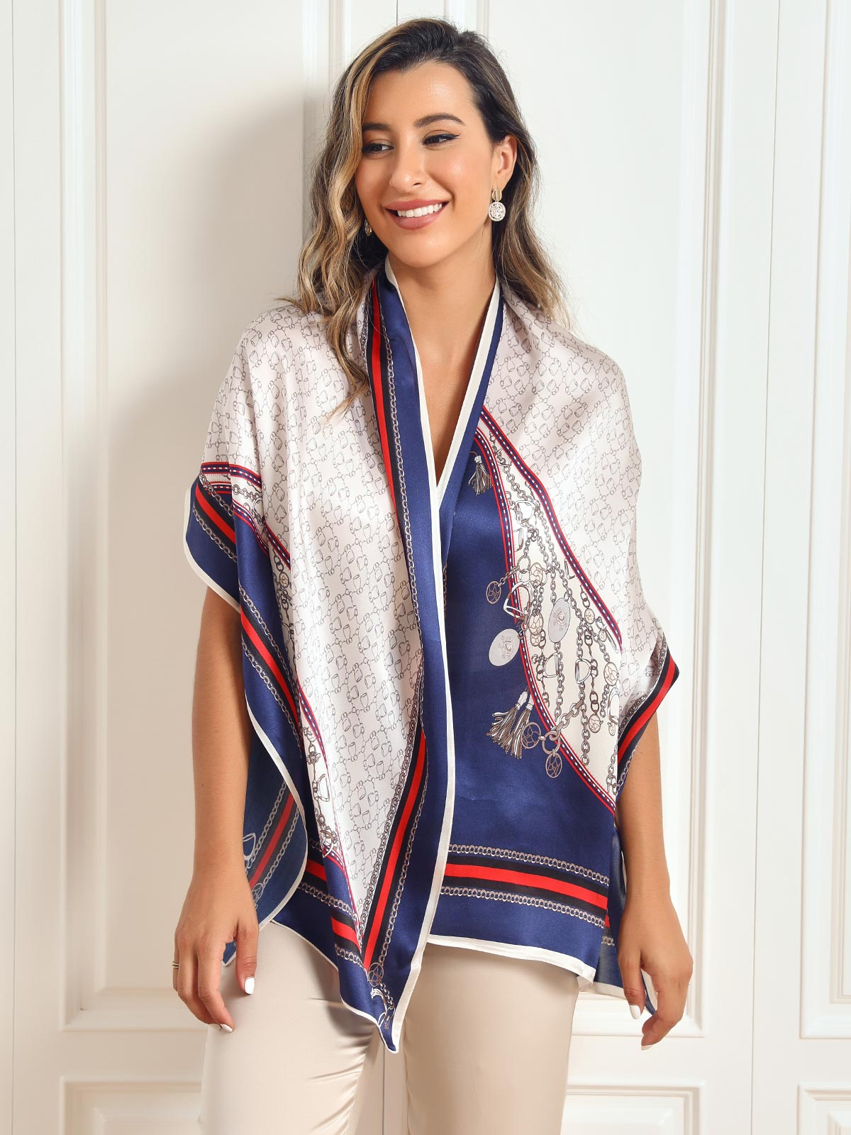 Ginevra – Elegant printet tekstur dame tørklæde-Scarf-Zuruz-Zuruz