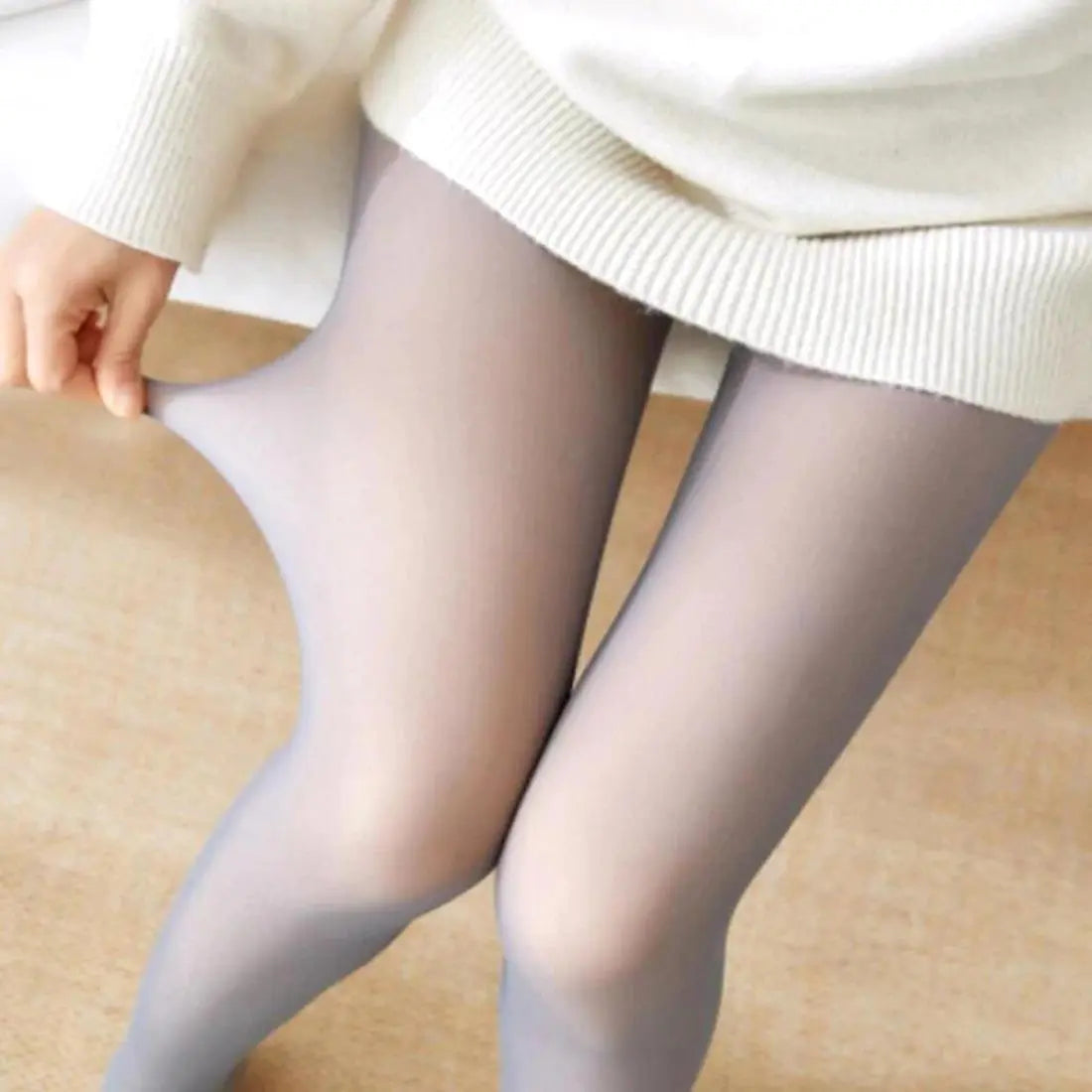 Marietta – Isolerede tights til kolde dage dame trusse-Panty-Zuruz-Lysegrå-XS/S-Zuruz