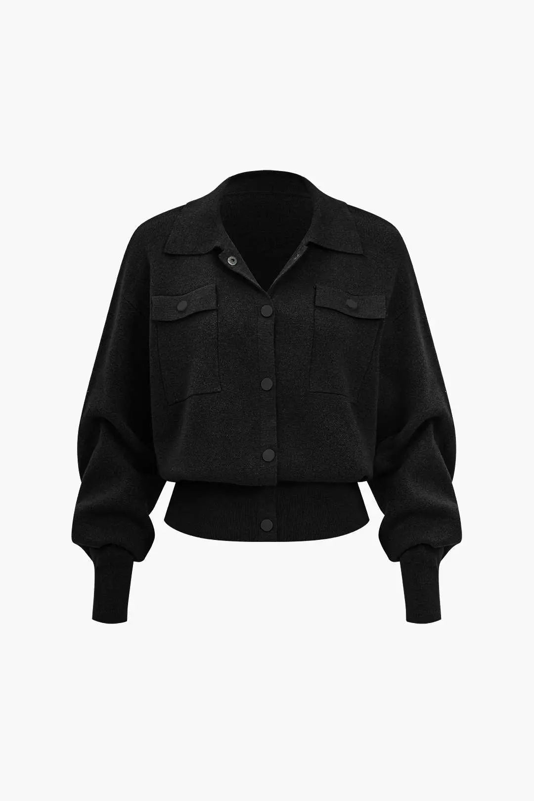 Liselotte - Hyggelig Ensfarvet Strikket Kvinde Lomme Cardigan-Cardigans-Zuruz-Sort-S-Zuruz