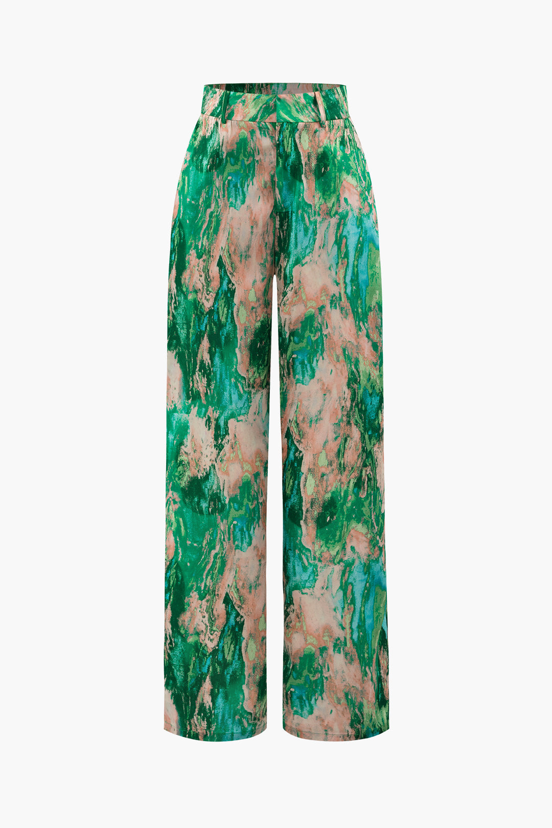 Juliana – Elegant marmorprint dame bukser i fuld længde-Pants-Zuruz-Grøn-XS-Zuruz