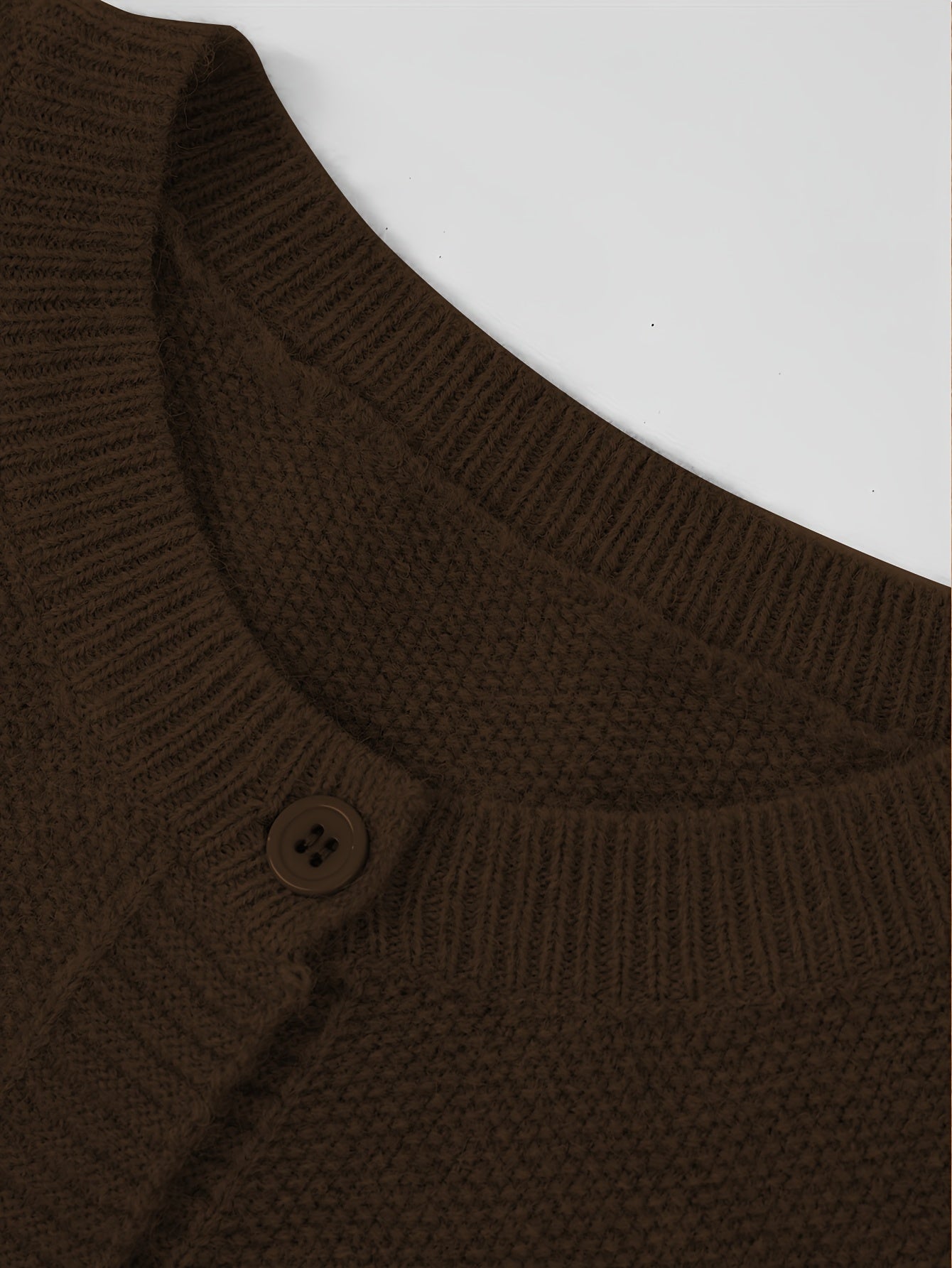 Women's Casual Button-Up Cardigan - Soft Stretchy Long Sleeve with Pockets, Solid Brown for Spring/Fall, Lightweight and Comfortable Casual Attire, Lightweight Cardigan