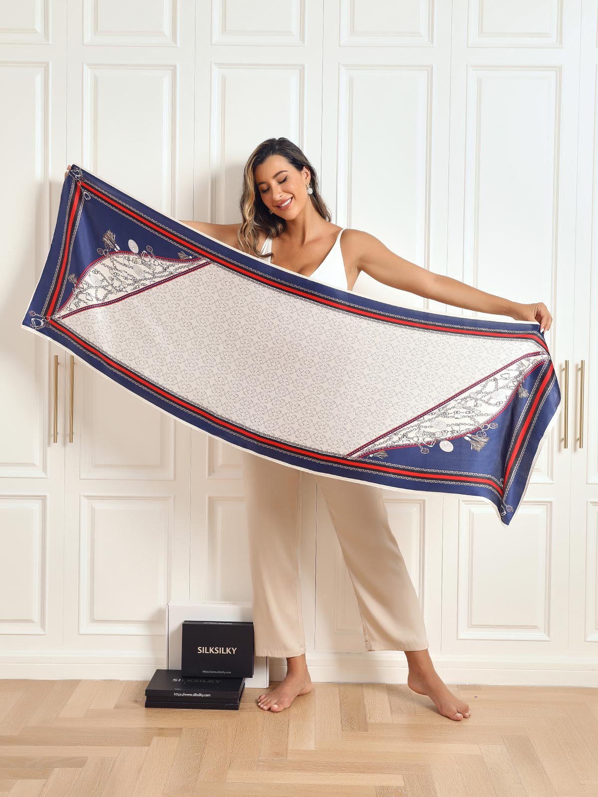 Ginevra – Elegant printet tekstur dame tørklæde-Scarf-Zuruz-Zuruz