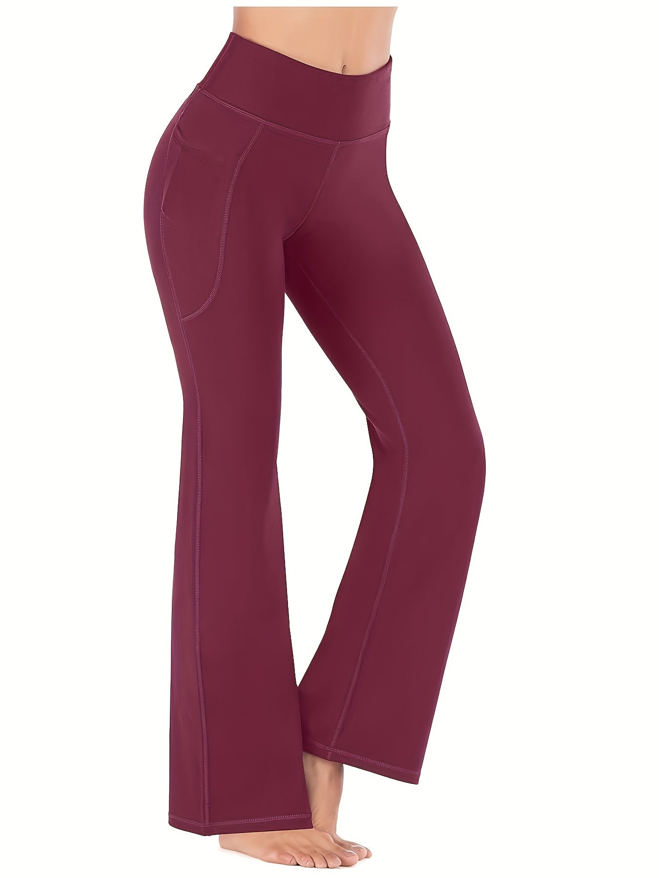 Sømløse Løftende Flared Leggings Med Højt Talje Og Lommer