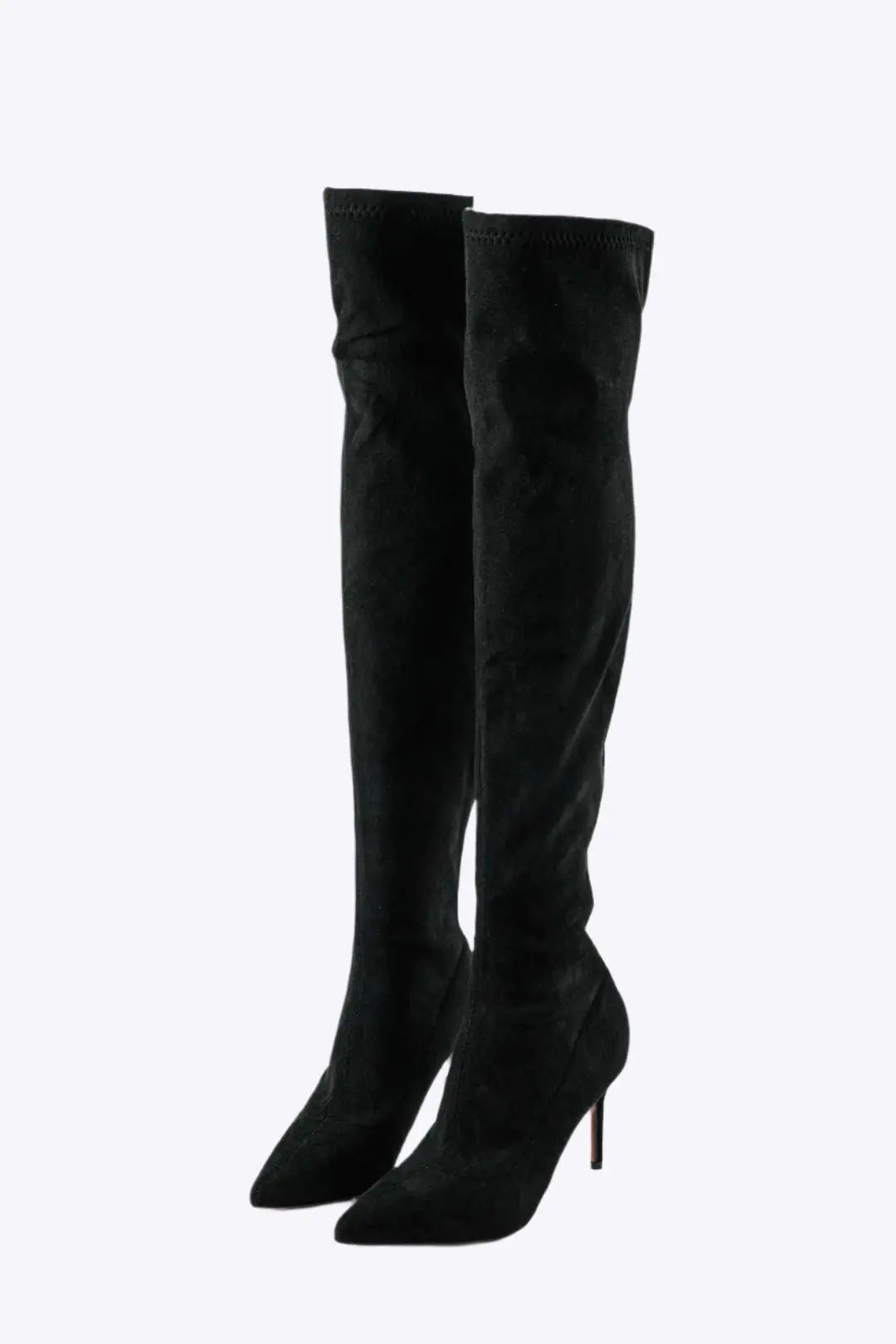 Delia – Stilfulde Over Knæet Spidse Kvinde Støvler-Heels-Zuruz-Sort-3-Zuruz