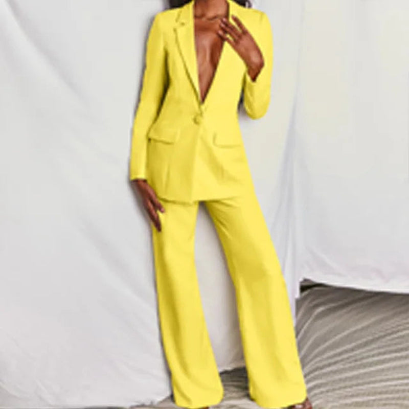 Women’S Tailored Suit – Oversized Blazer – High-Waisted Trousers – Structured Fit