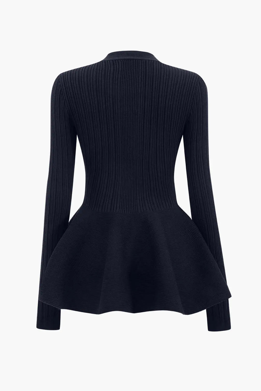Leocadia - Klassisk V-hals Puff-kant Strikket Cardigan til Kvinder-Cardigans-Zuruz-Zuruz