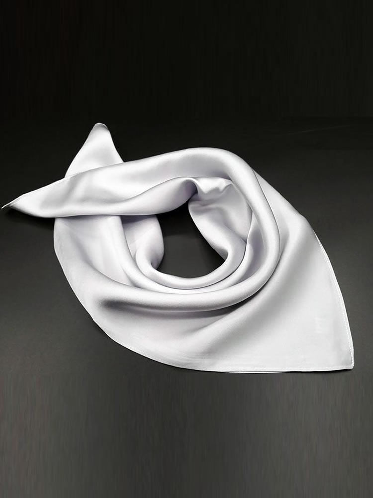 Dragana – Blød satin glans dame firkantet tørklæde-Scarf-Zuruz-Grå-53.34 cm × 53.34 cm-Zuruz