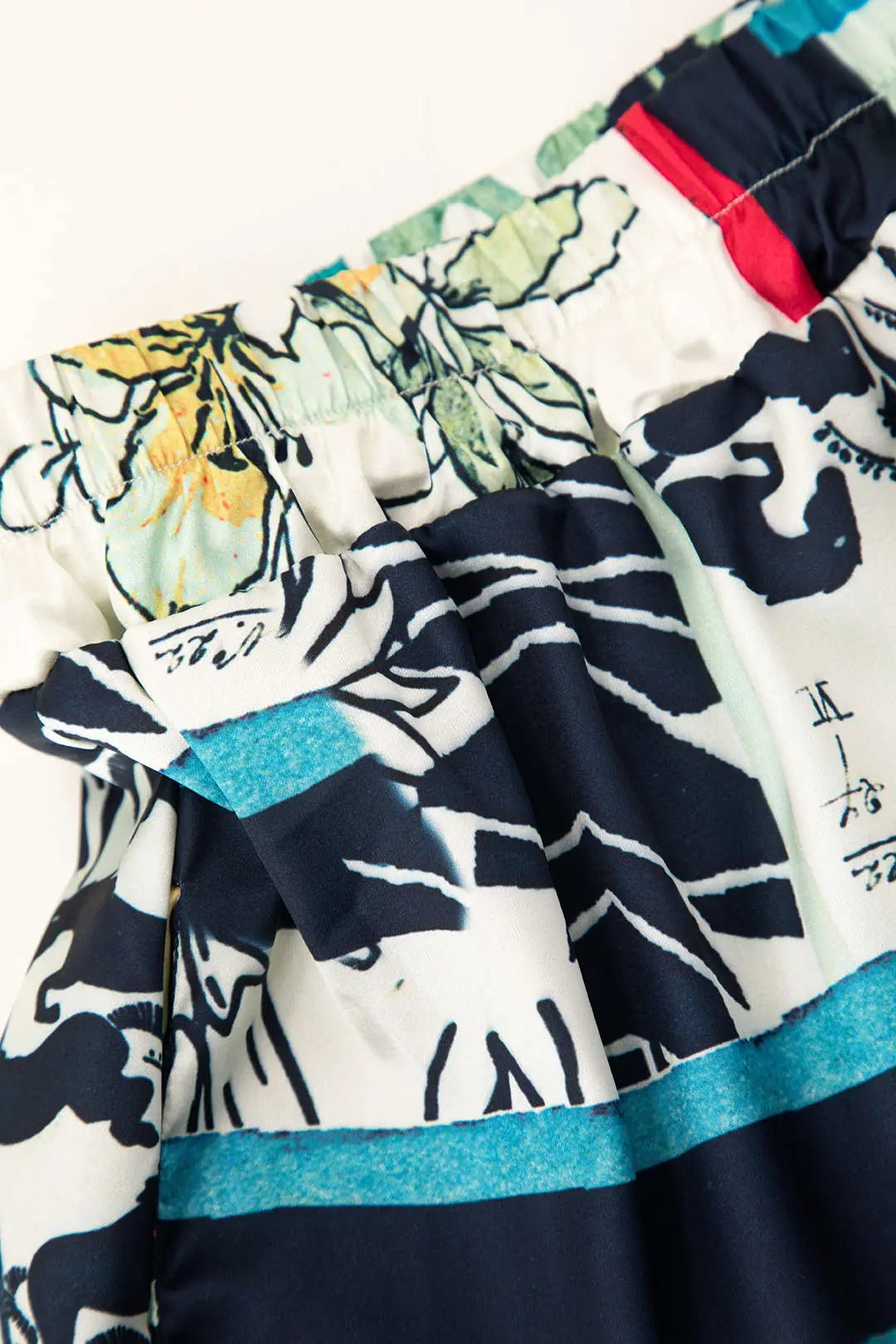 Odessa - Chic Blomsterprint Højtaljede Lige Ben Kvinde Bukser-Pants-Zuruz-Zuruz