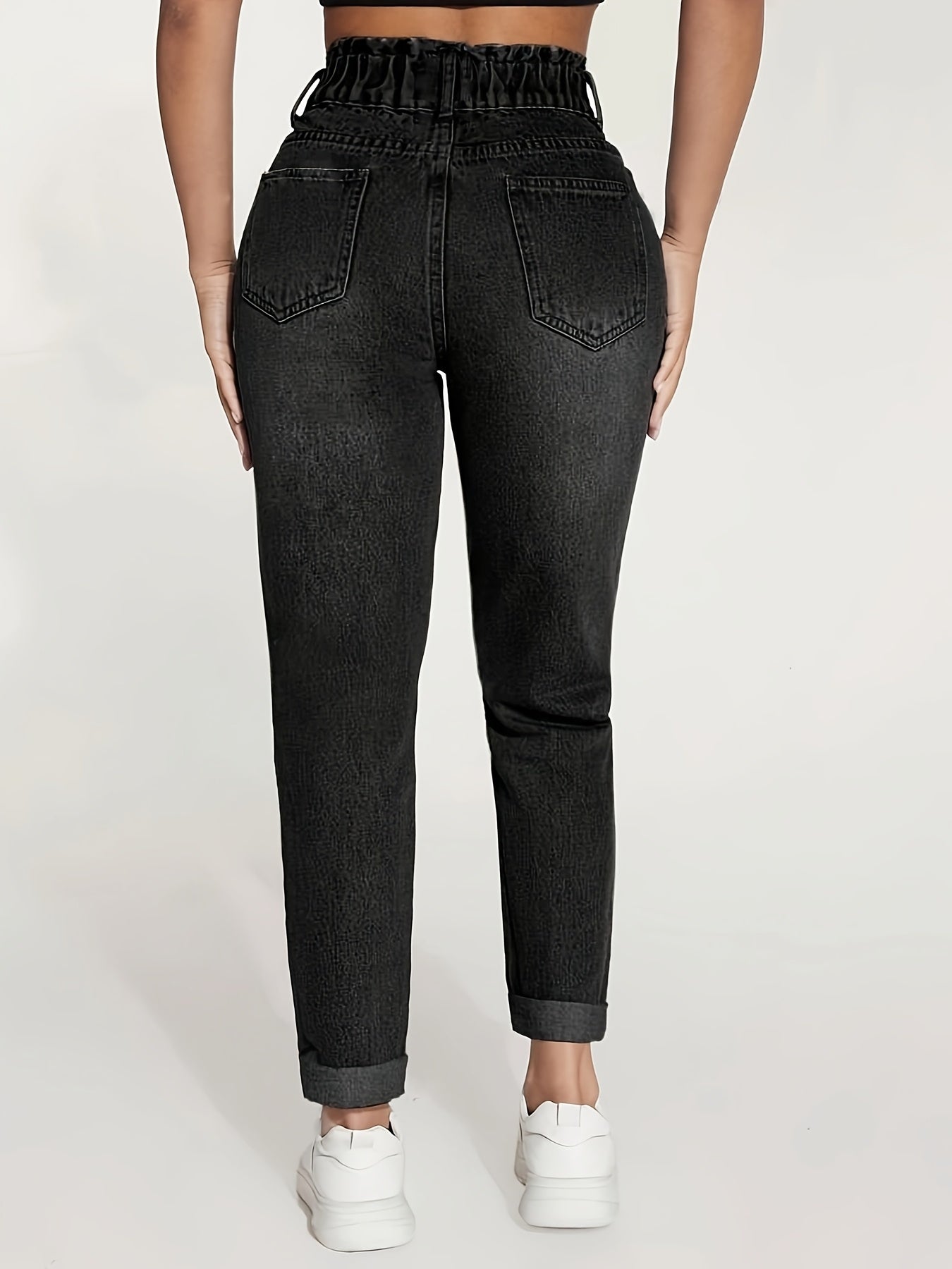 Women's Stretch Skinny Jeans - Fit with Elastic Waist, Non-See-Through Leg Fabric for Everyday & Formal Outfits - All-Season Skinny Pants (Machine Washable), Versatile Clothing, Medium Elasticity