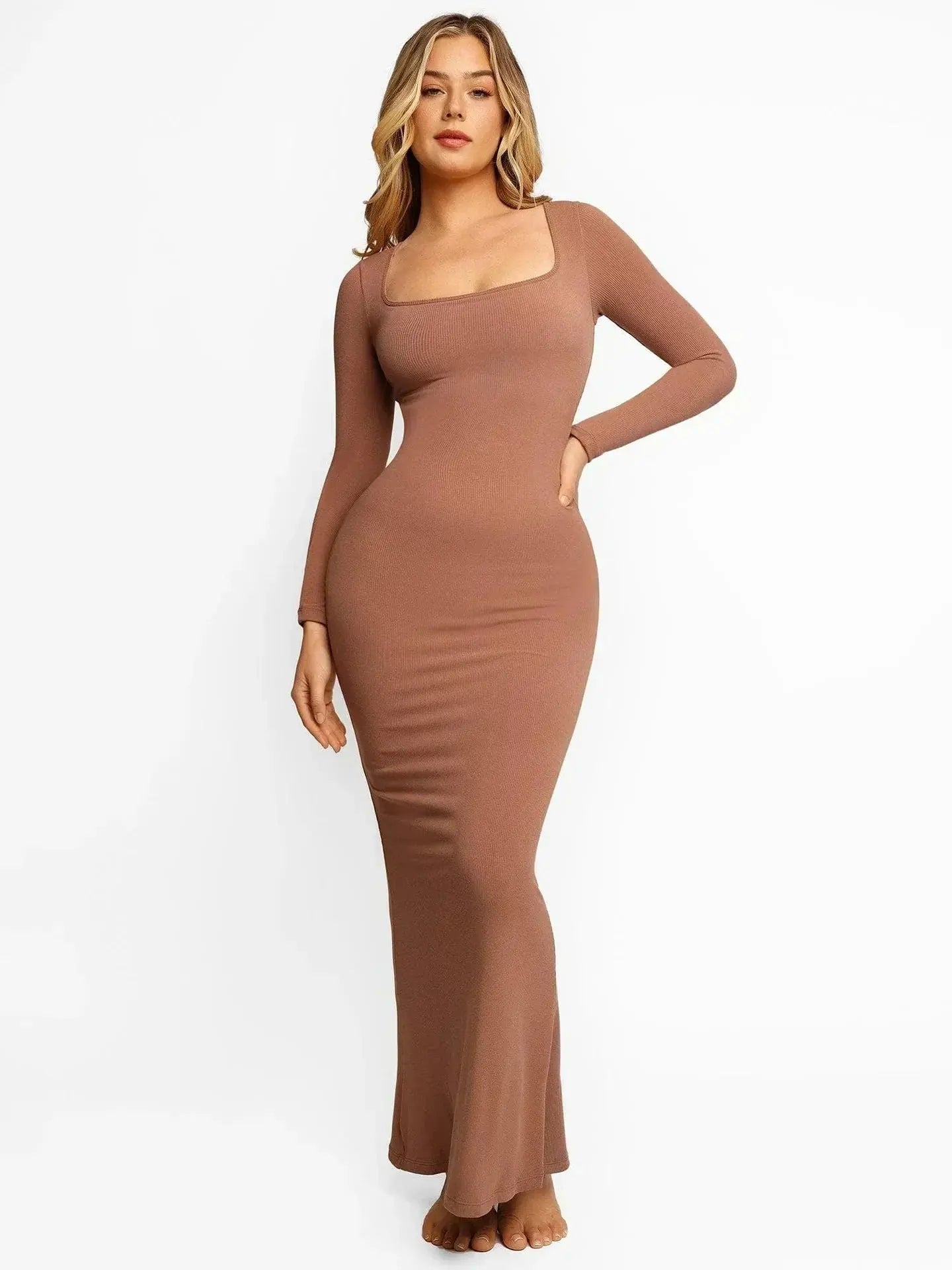 Bexley – Elegant shaping effekt dame fuld støtte kjole-Dresses-Zuruz-Brun-S-Zuruz