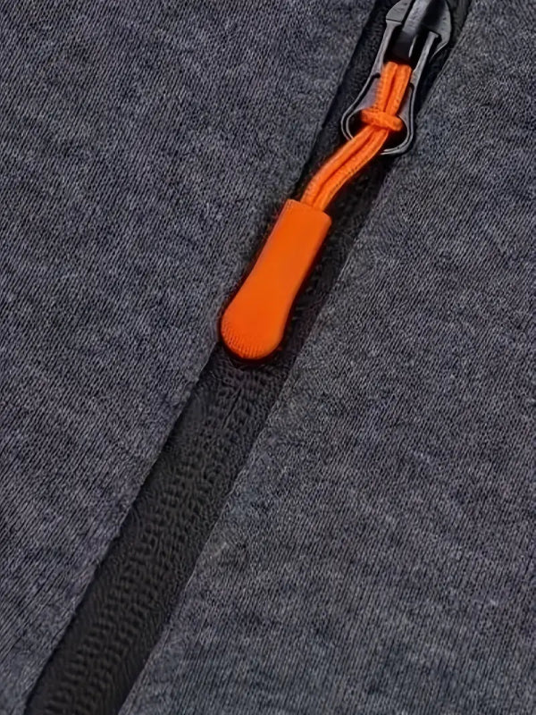 Hættetrøje til mænd med hætte og lynlås - funktionelt og varmt streetwear til hverdag og fritid