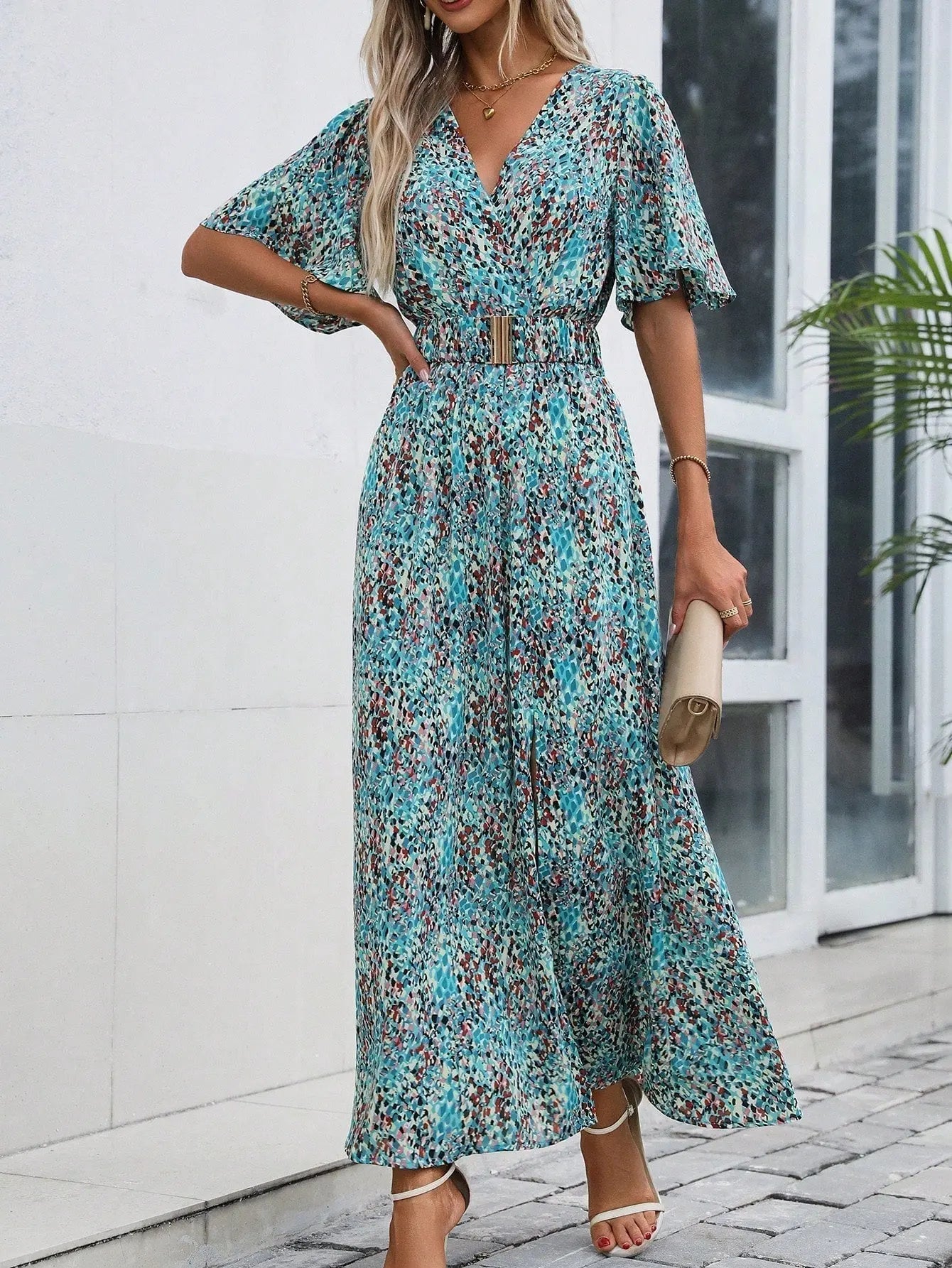 Greta - Chic Sommerfugle Stil Kvinders Maxi Kjole-Dresses-Zuruz-Zuruz