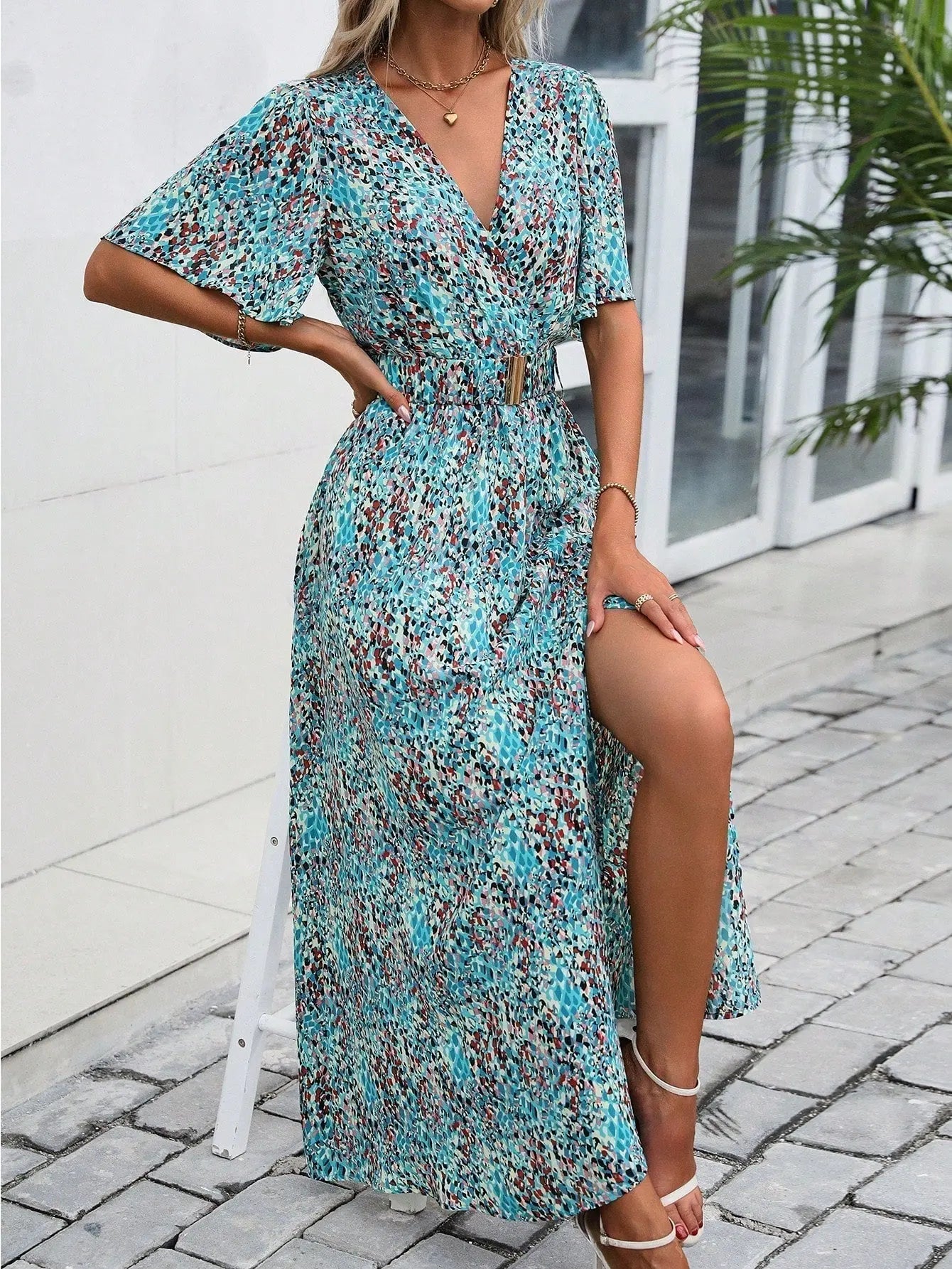 Greta - Chic Sommerfugle Stil Kvinders Maxi Kjole-Dresses-Zuruz-Zuruz