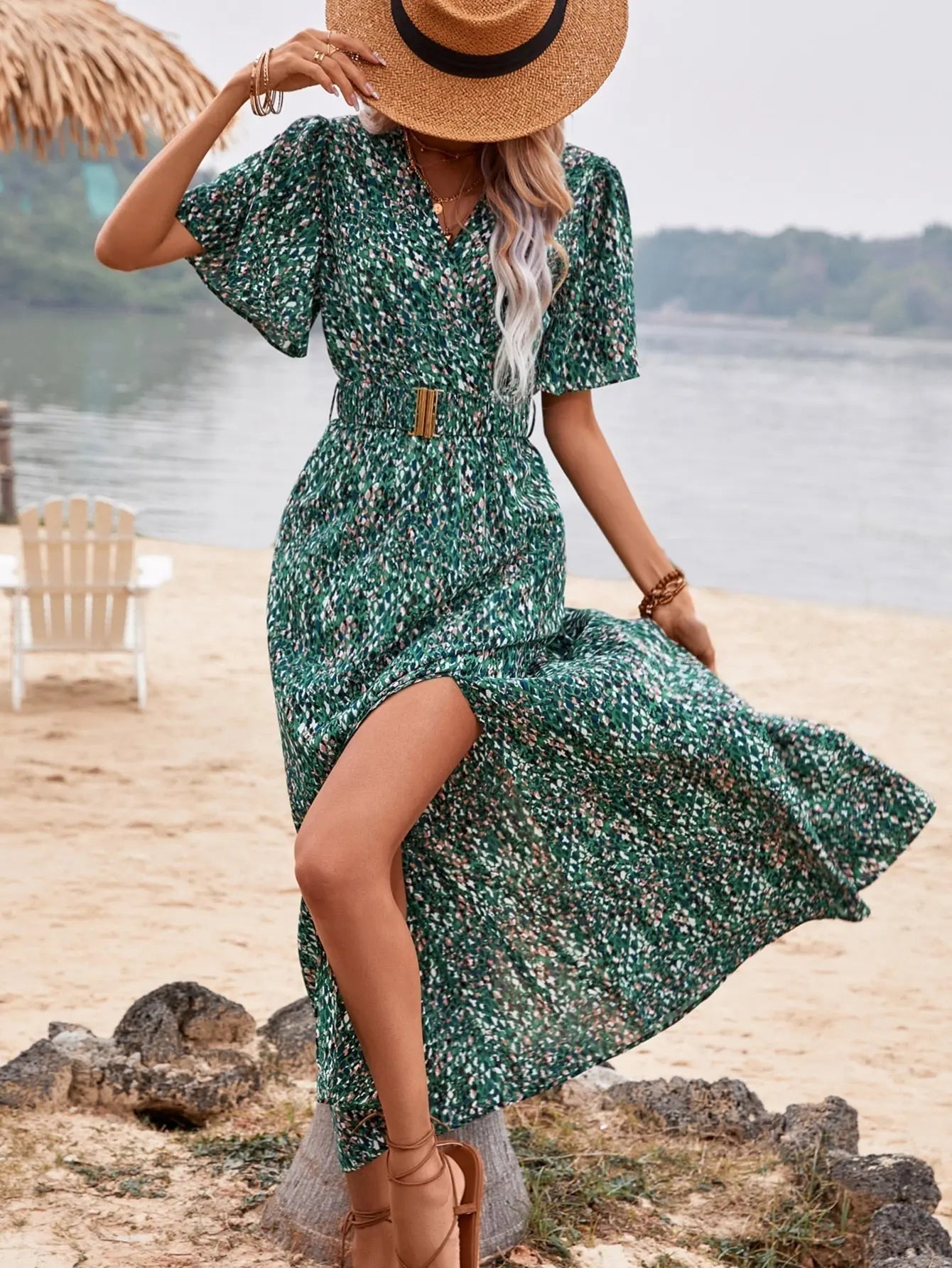 Greta - Chic Sommerfugle Stil Kvinders Maxi Kjole-Dresses-Zuruz-Zuruz
