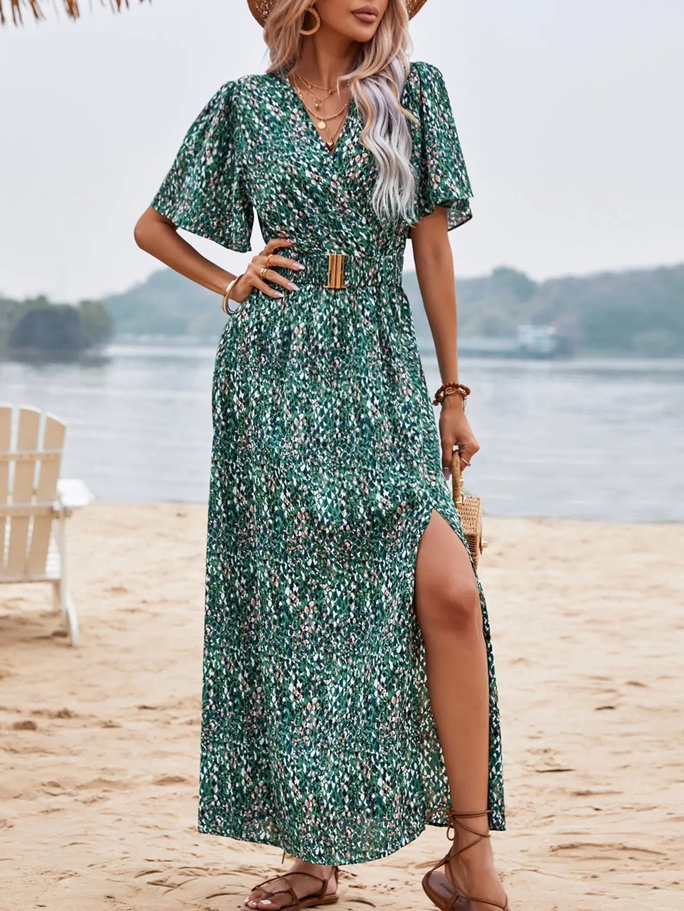 Greta - Chic Sommerfugle Stil Kvinders Maxi Kjole-Dresses-Zuruz-Zuruz