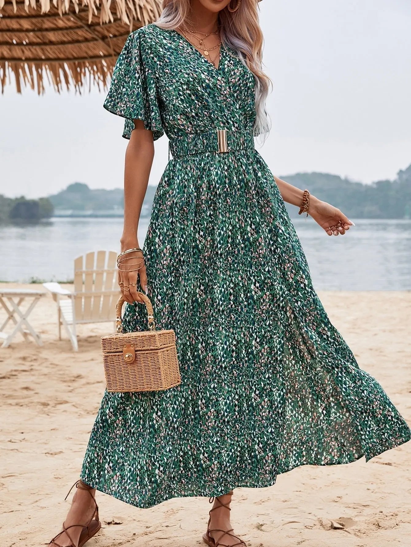 Greta - Chic Sommerfugle Stil Kvinders Maxi Kjole-Dresses-Zuruz-Zuruz