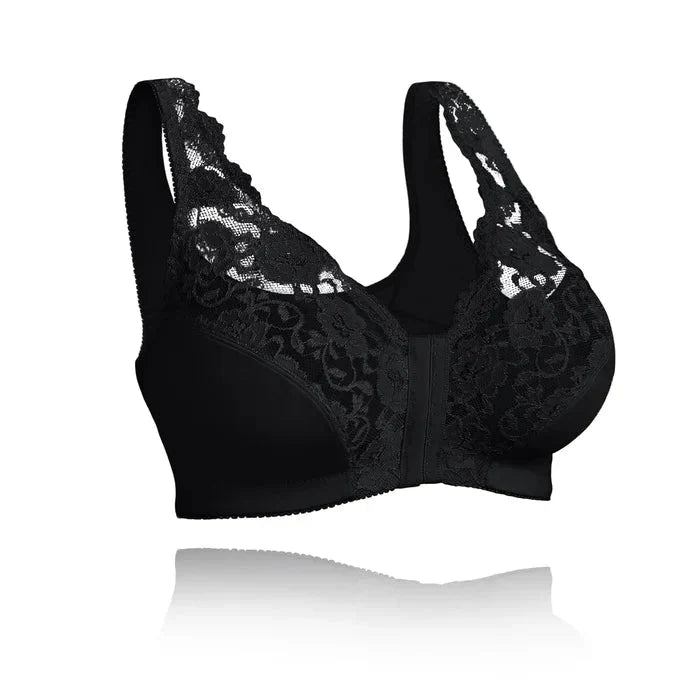 Kathrin – Komfort frontlukning dame støttende bh-Underwear Woman-Zuruz-Sort-S-Zuruz