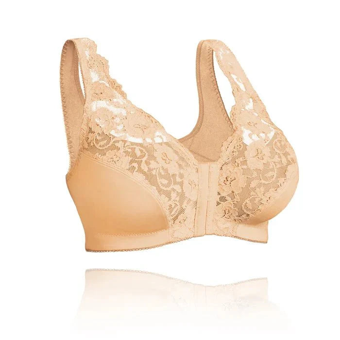 Kathrin – Komfort frontlukning dame støttende bh-Underwear Woman-Zuruz-Beige-S-Zuruz