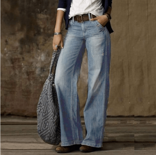 Evelina – Vintage vask komfortable dame denim bukser-Jeans-Zuruz-Zuruz