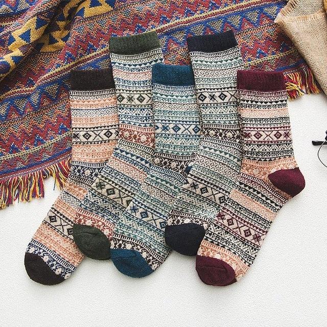 Nordic Winter Socks Scandinavian Pattern Wool Blend - Product detail 12