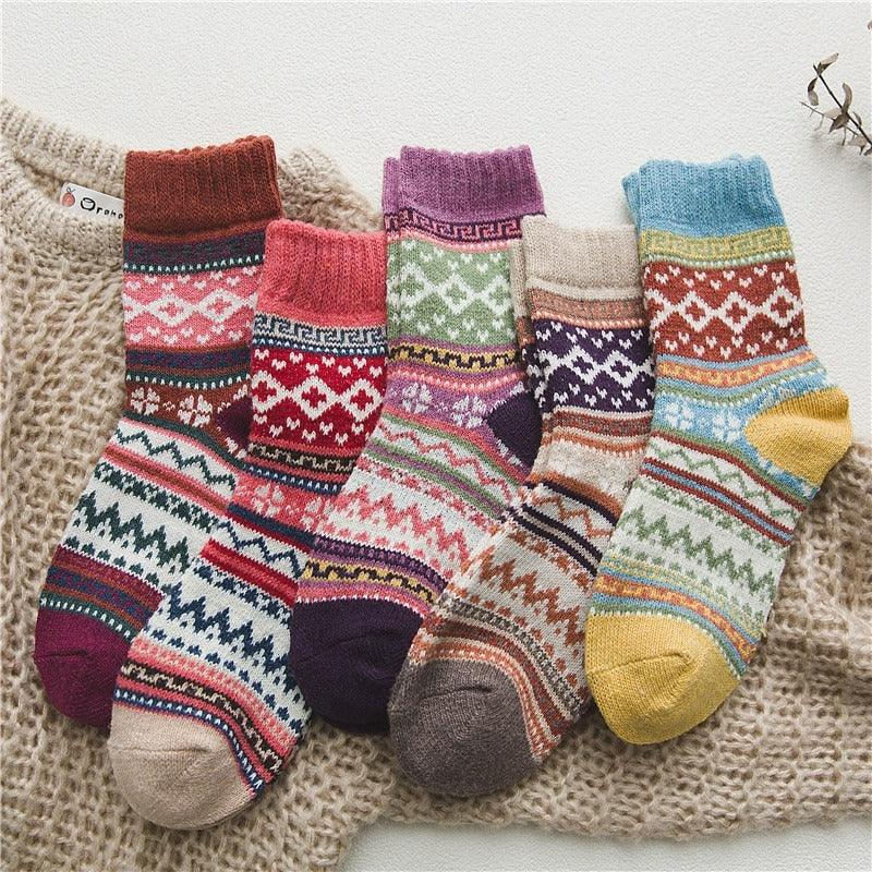 Nordic Winter Socks Scandinavian Pattern Wool Blend - Product detail 13