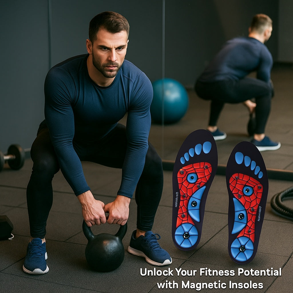 Magnetic Massage Insoles for Enhanced Circulation & Stress - Ergonomic Arch Support, Breathable Design, Comfortable for Long-Term Wear, Ideal for Commuting & Walking, Foot Care, Comfortable Footwear, Durable Construction