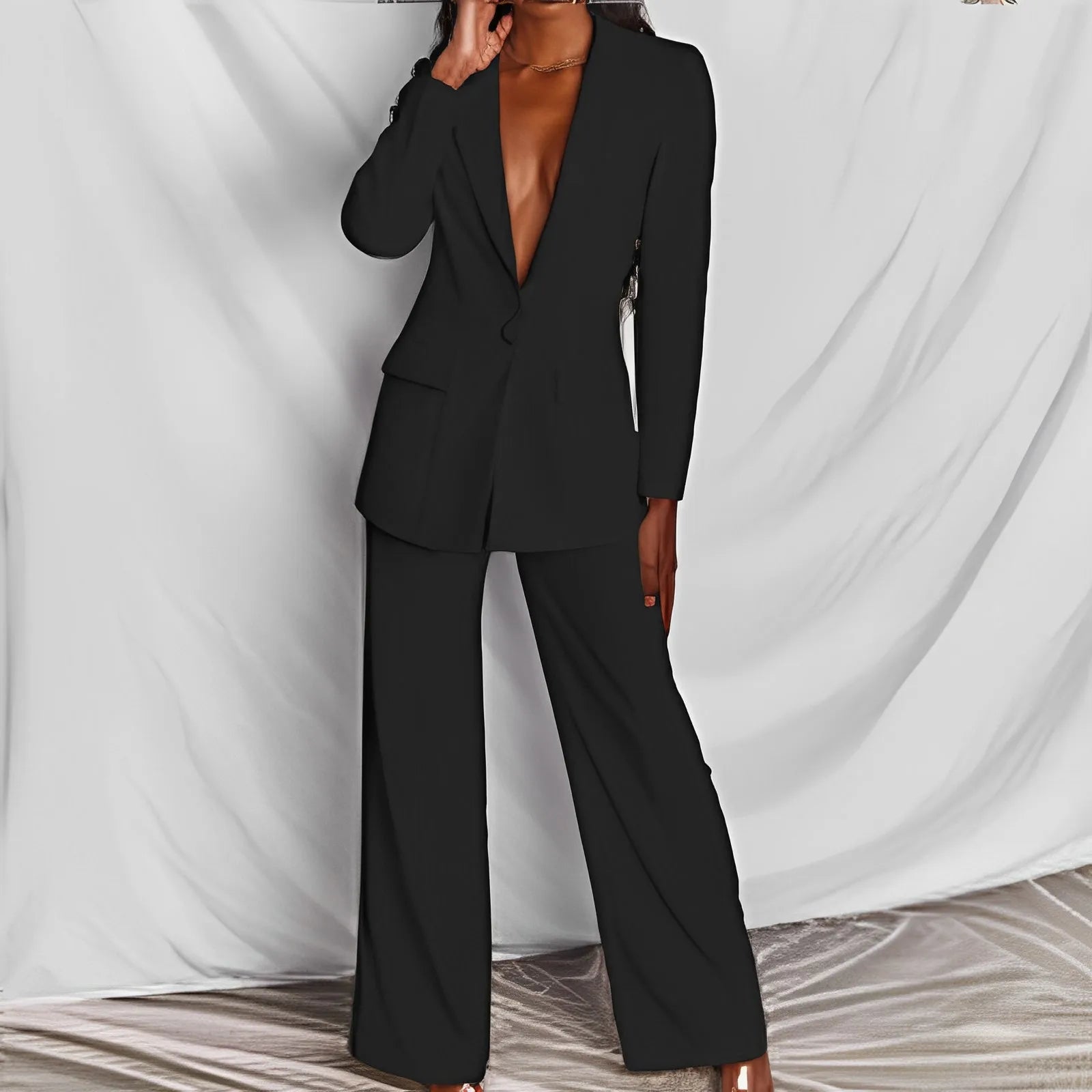 Women’S Tailored Suit – Oversized Blazer – High-Waisted Trousers – Structured Fit