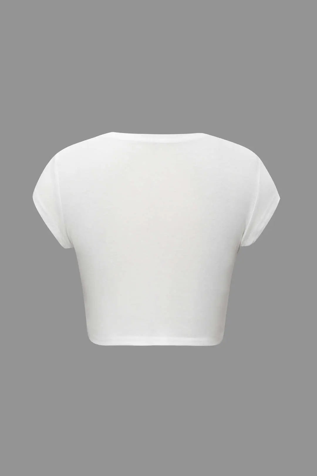 Helene – Håndprint Rund Hals Kvinde Crop T-shirt-T-shirts-Zuruz-Zuruz