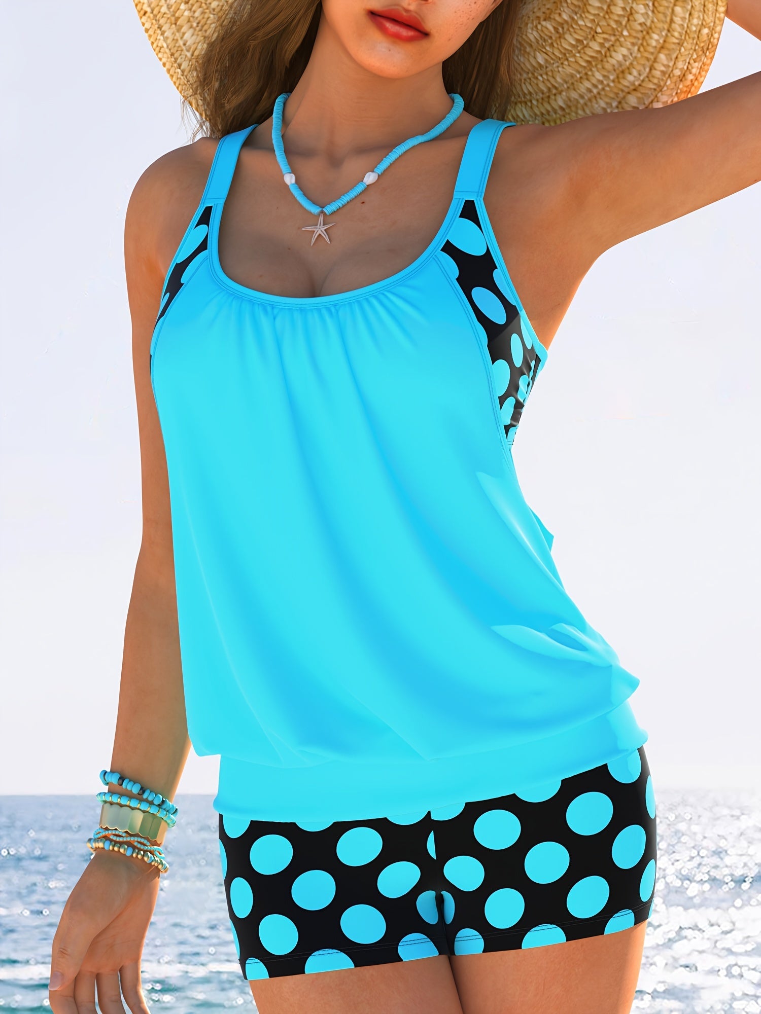 Women's Polka Dot Tankini Set