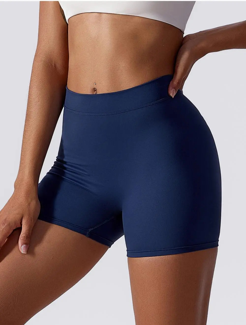 Kairi – Ultra fleksibel konturerende dame activewear shorts-Shapewear-Zuruz-Marineblå-S-Zuruz