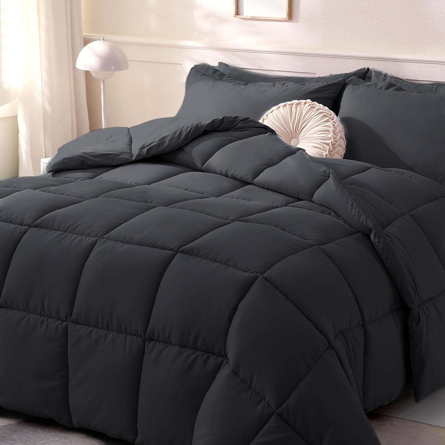 1pc Comforter Duvet Insert - Quilted Comforters, All Season Duvet, Polyester Filling, Bedding Comforter With Corner Tabs