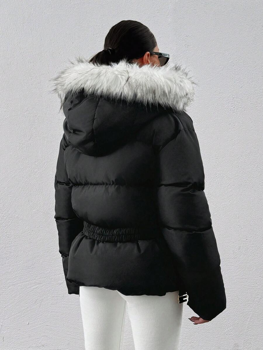 Padded Winter Coat Black - 2