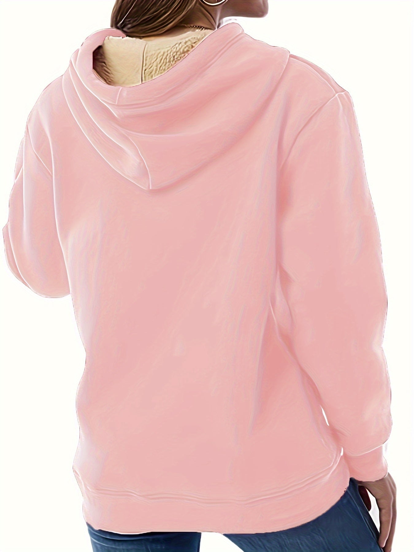 Women'S Cozy Fleece-Lined Hoodie Sweatshirt - Black Casual Pullover with Front Pocket, Long Sleeves, and Drawstring Hood for Fall/Winter, Winter Hoodie