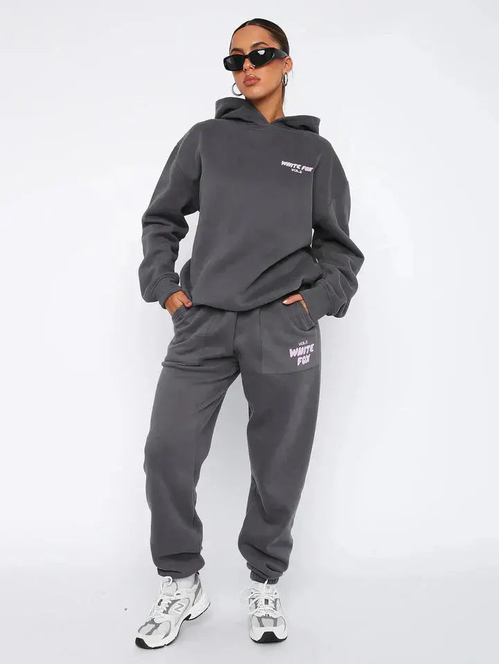 Katja - Ubesværet Komfort Kvinde Jogging Hoodie Sæt-Hoodies-Zuruz-Mørkegrå-S-Zuruz