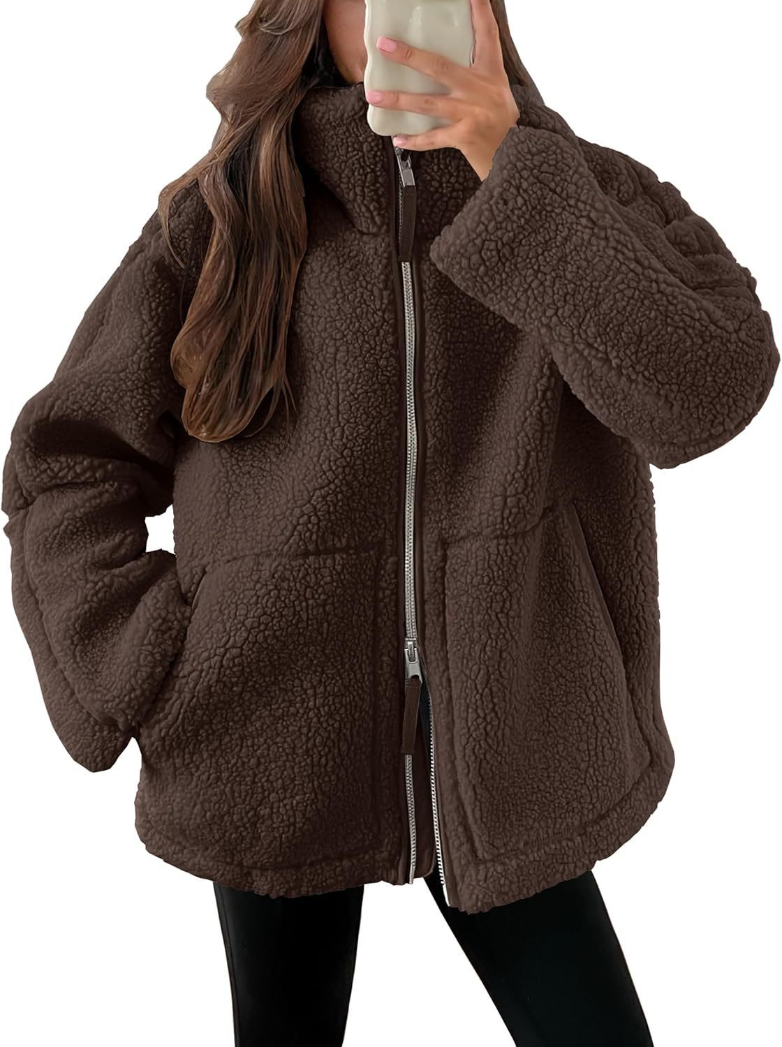 Teddy Zip Jacket til kvinder - hyggelig fleecejakke til vinter og efterår