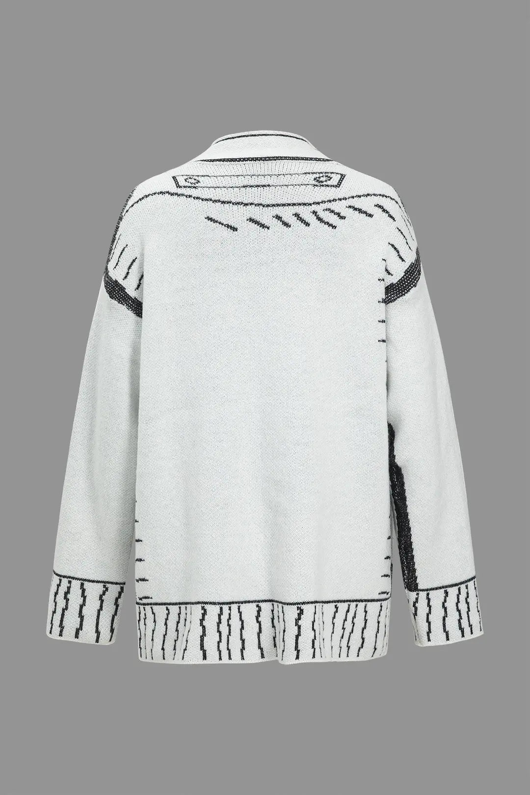Yvette – Tidløst Line Mønster Kvinde Sweater Cardigan-Cardigans-Zuruz-Zuruz