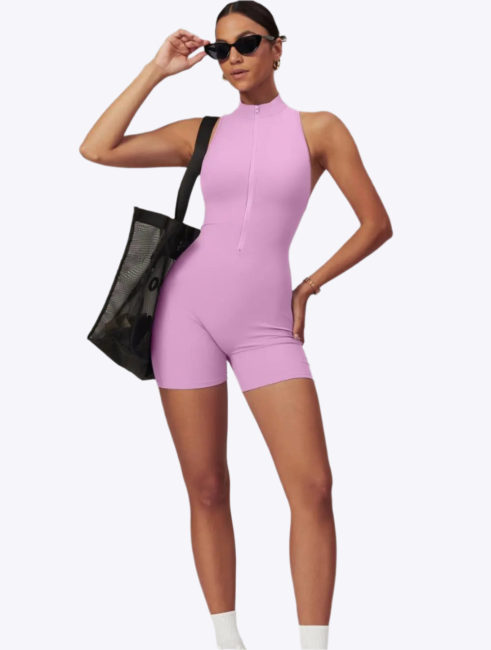 Shoshana – Figursyet yoga dame jumpsuit-Shapewear-Zuruz-Lyserød-S-Zuruz