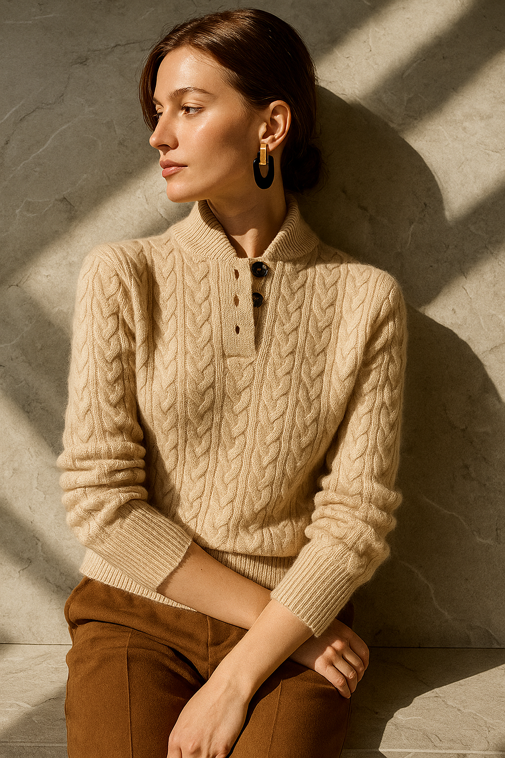 Cashmere Cable Knit Sweater - 11